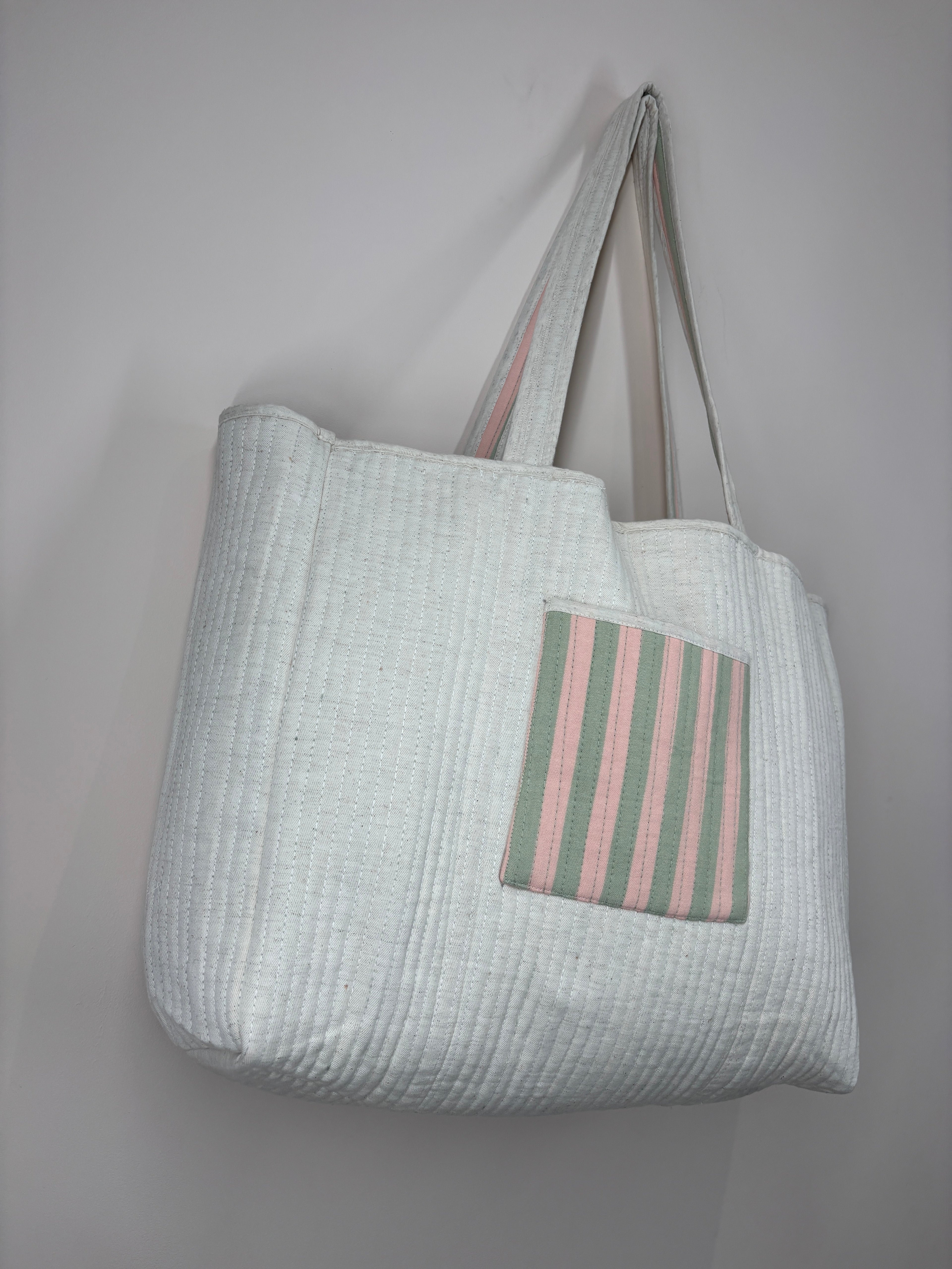 Riviera Stripe Reversible Shopper